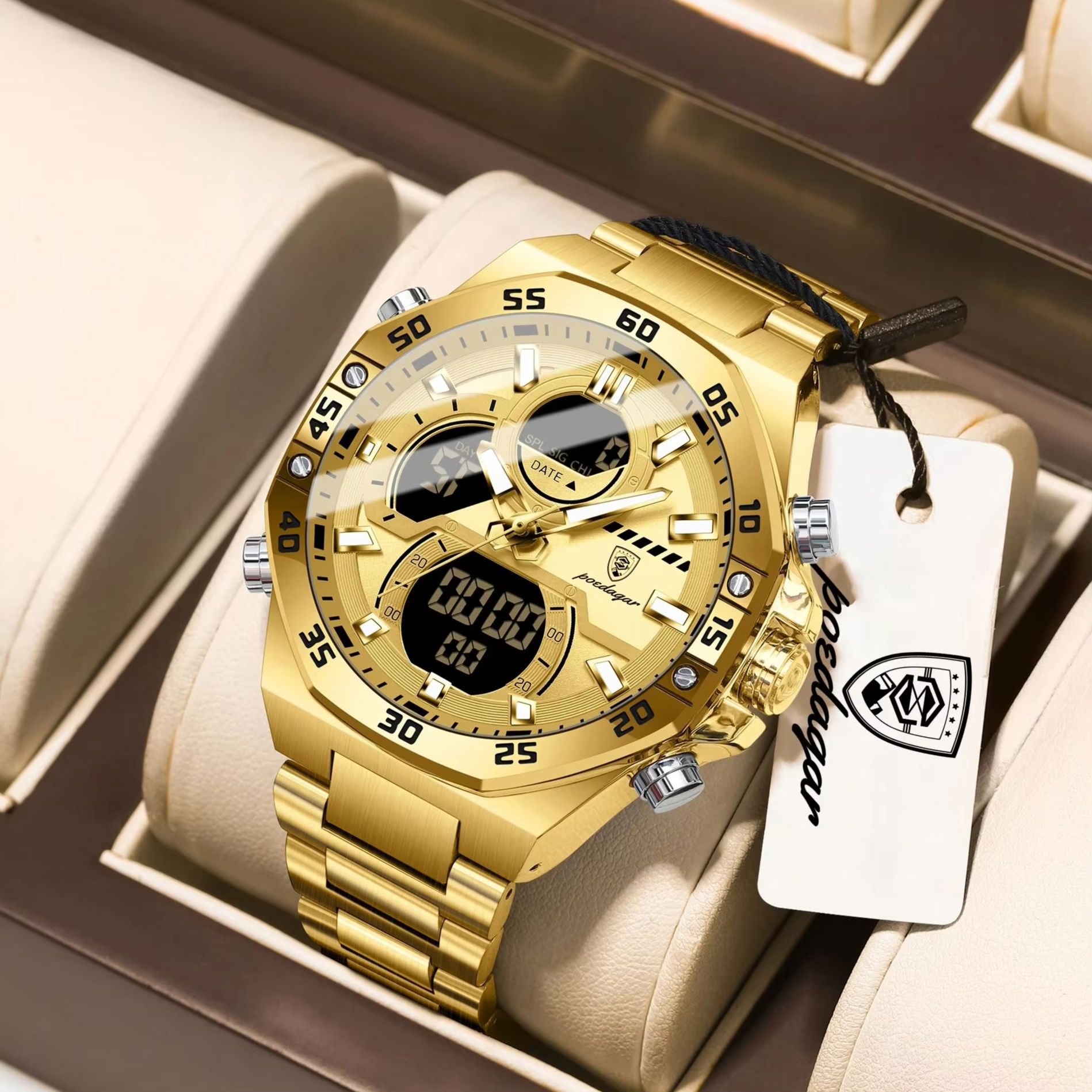 Men'S Accessories Display - Orologio da Polso Sportivo POEDAGAR per