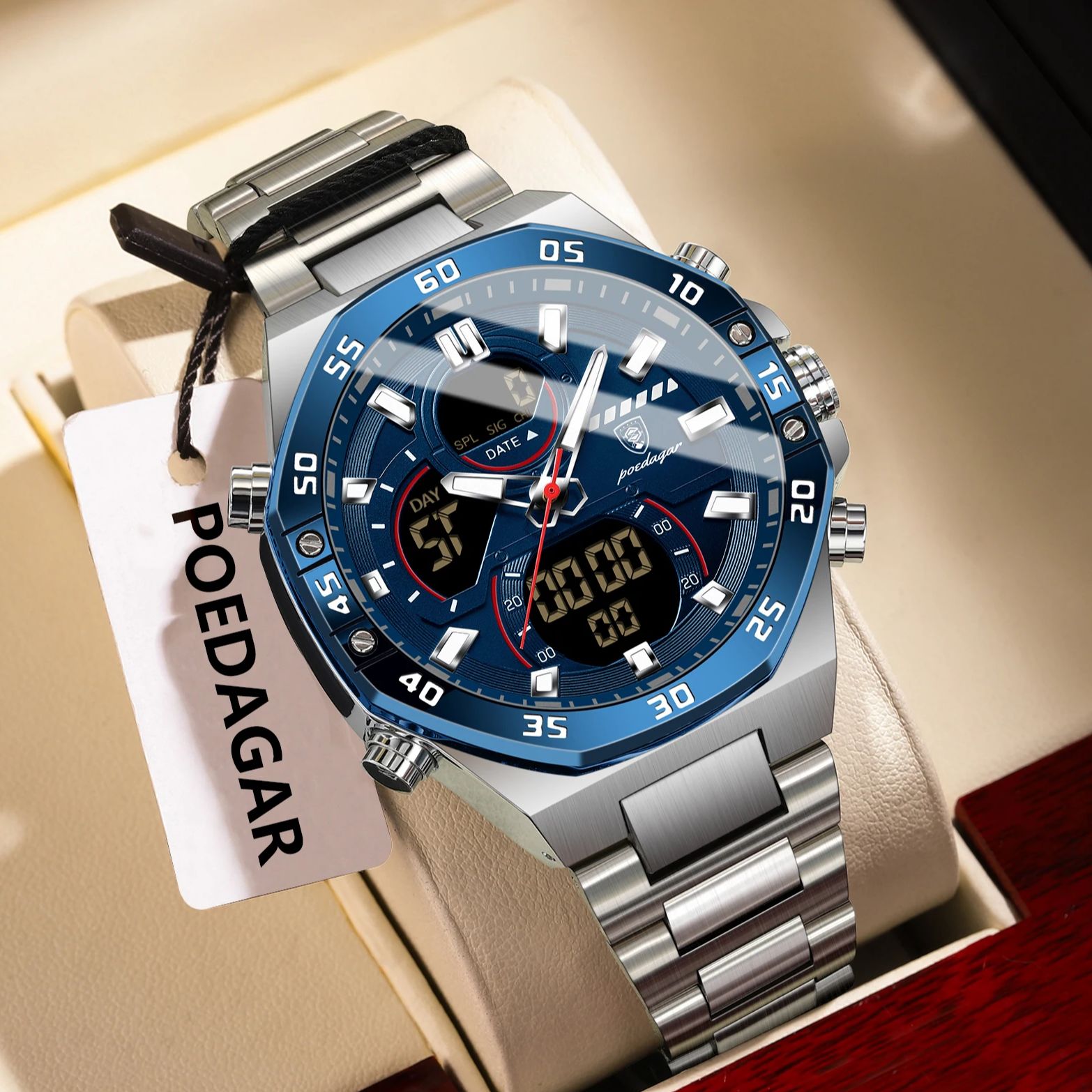 Men'S Accessories Display - POEDAGAR Top Orologio da uomo LED
