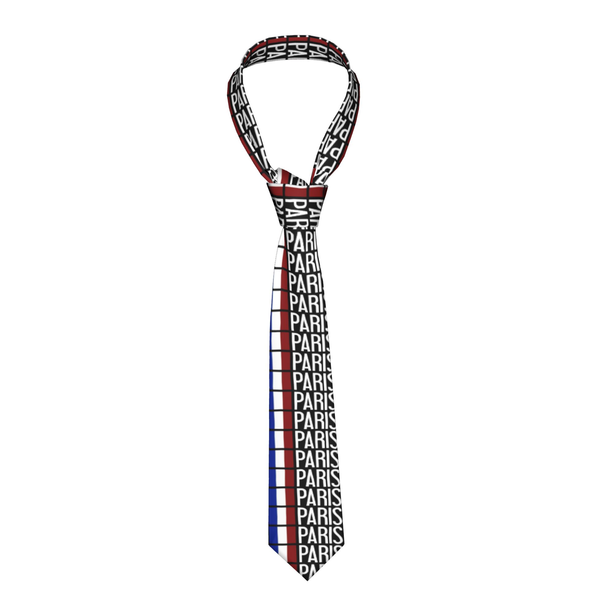 Men'S Accessories Paris - Cravatta da Uomo con Bandiera Francese
